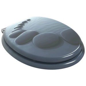 vidaXL Soft-Close Toilettensitz 2 Stk Grau 44 x 38 cm MDF-Platte 3414534