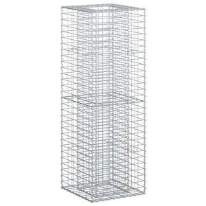 vidaXL Gabionen Hochbeet Silber 50 x 50 x 150 cm Verzinkter Stahl 42033332