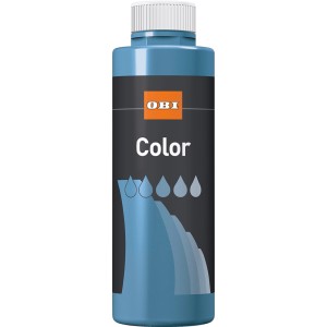 OBI Color Voll- und Abtönfarbe Taubenblau, matte Dispersionsfarbe im 500 ml Behälter.
