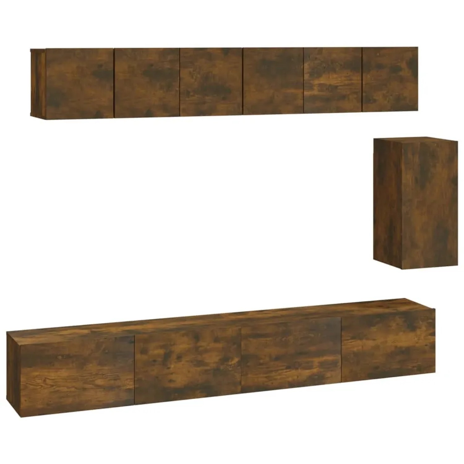 vidaXL 6-Tlg TV-Schrank-Set Räuchereiche Holzwerkstoff 3114619