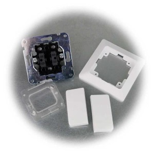 ChiliTec MILOS Serien Schalter Weiß Matt mit Rahmen 2-Fach