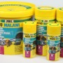 JBL Pronovo Malawi Flakes M, Fischfutter für Malawi-Buntbarsche in gelben Dosen und Eimer.