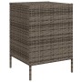 VidaXL Gartenschrank, grau, aus Poly Rattan, mit drei Schubladen für Gartenbedarf.