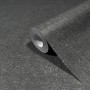Rolle Marburg Vliestapete Uni Textiloptik Schwarz, moderne Dekortapete für Wohnräume.