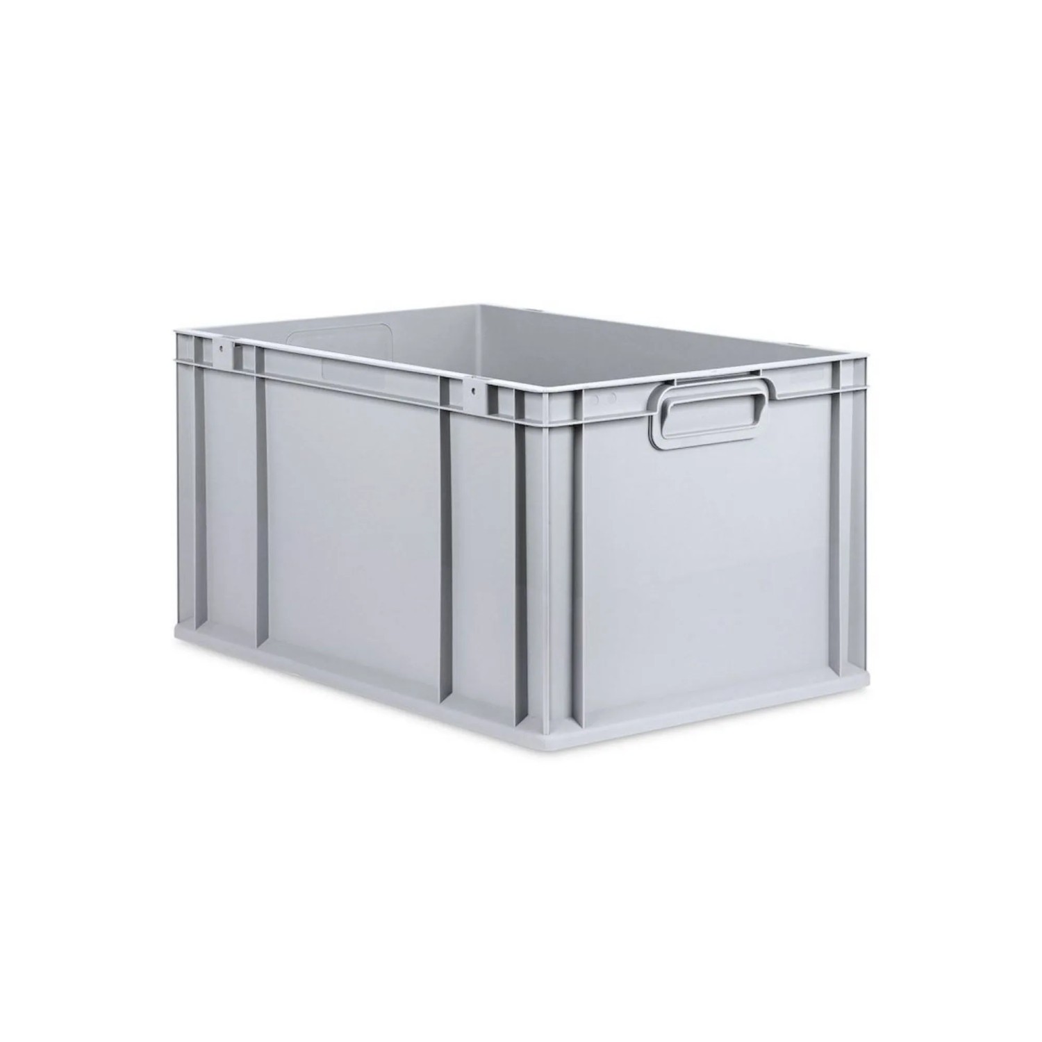 Graue PROREGAL Eurobox NextGen, 65 Liter, mit Griffmulden, zur Aufbewahrung und Lagerung.