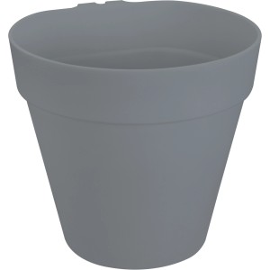 Anthrazitfarbener Elho Wandhängetopf Loft Urban Single Ø 15 cm für Wandgitter.