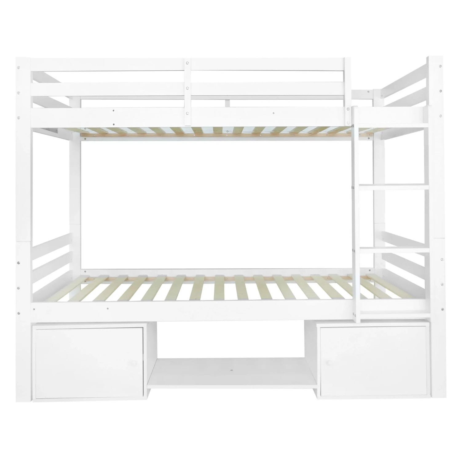Okwish Kinderbett 90×200 Mit Schuhregale Und Schließfächer Bett Aufgeteilt In 2 Einzelbetten Ohne Matratze