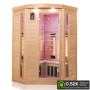 Dewello Infrarotkabine Lakefield 3 für 2 Personen aus Hemlock Tannenholz mit Glasfront.