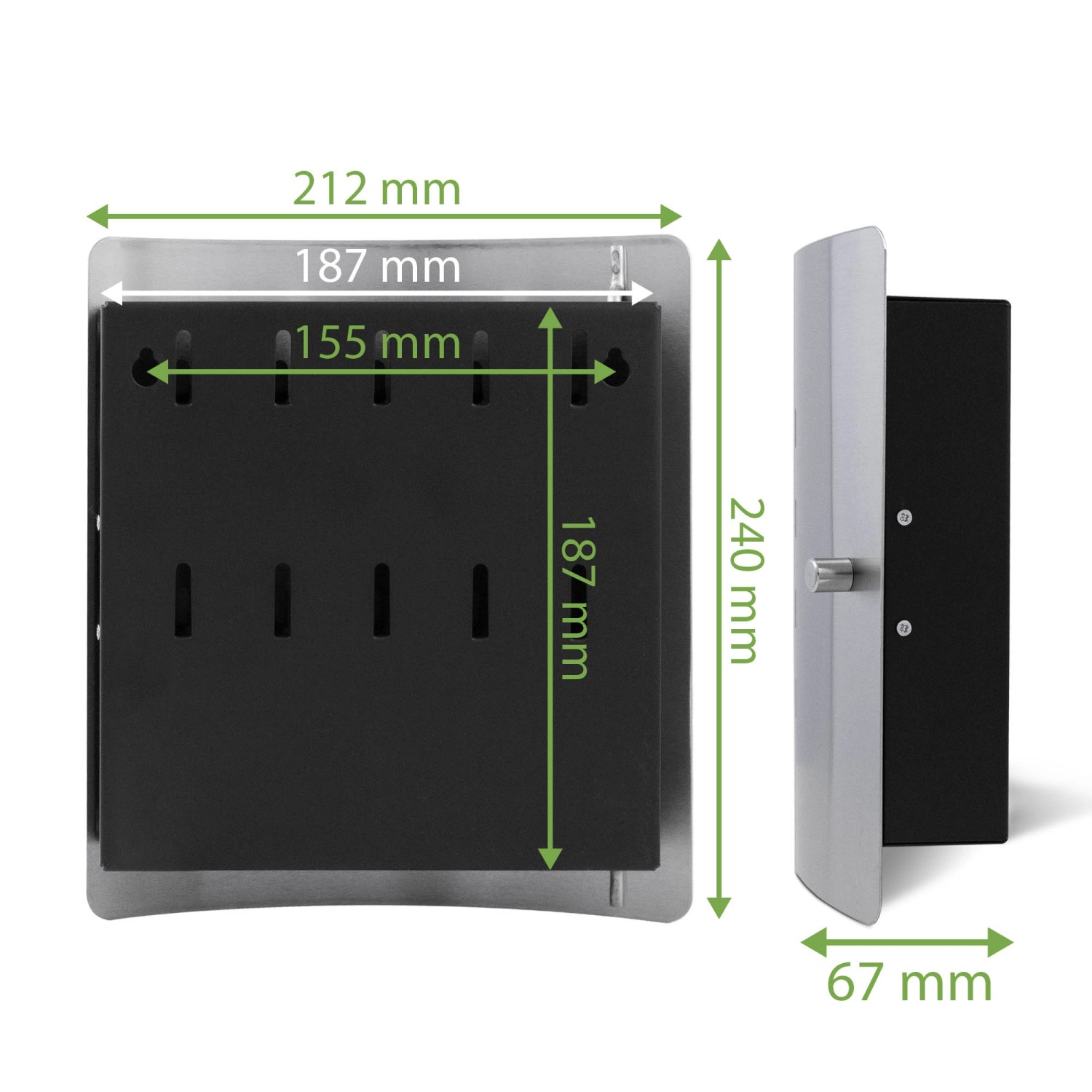 Banjado Schlüsselkasten Edelstahl Berchtesgadener Land, 24x21,5x7cm, für 10 Schlüssel.