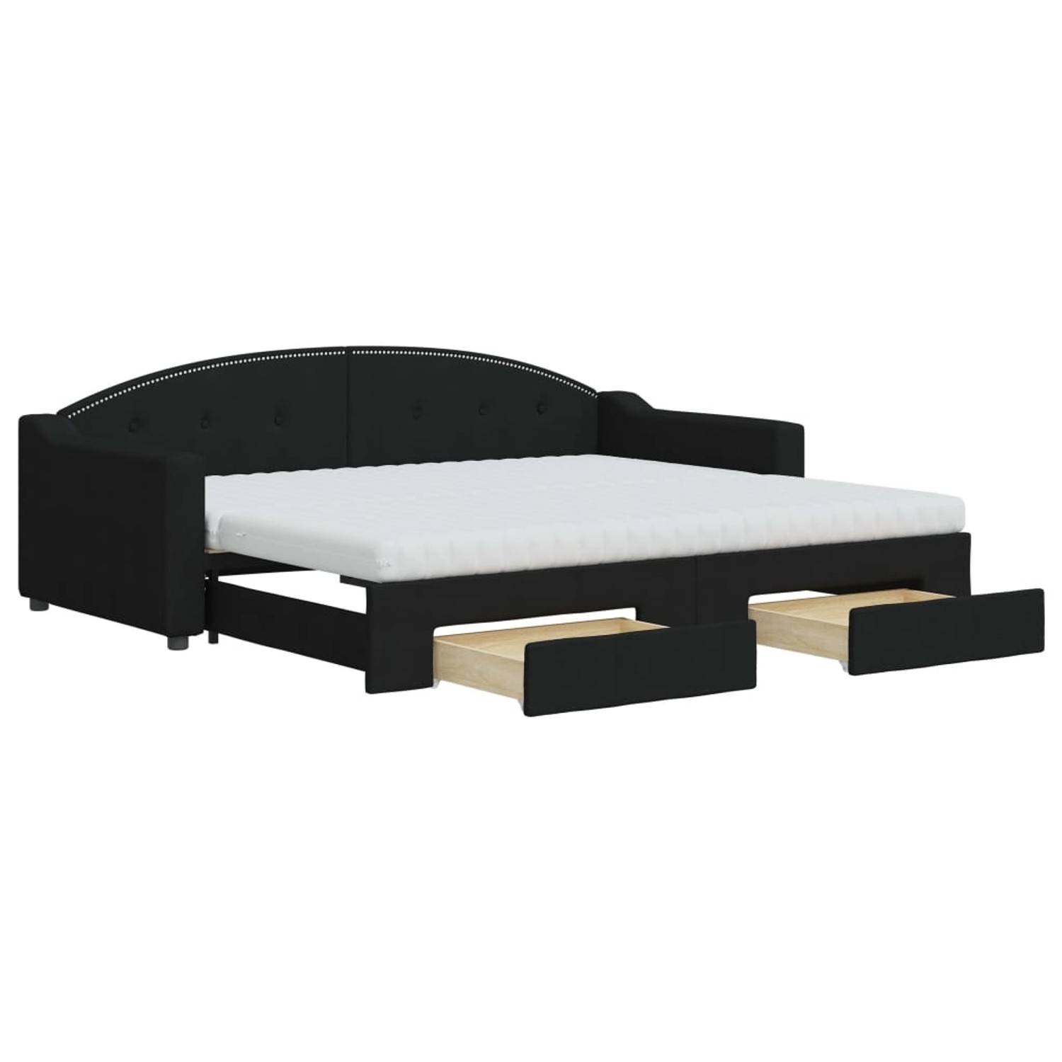 vidaXL Tagesbett Ausziehbar mit Schubladen Schwarz 90x200 cm Stoff1897469 günstig online kaufen
