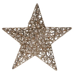 Goldener LED-Stern aus filigranem Drahtgeflecht, 40 cm, für festliche Weihnachtsdekoration.