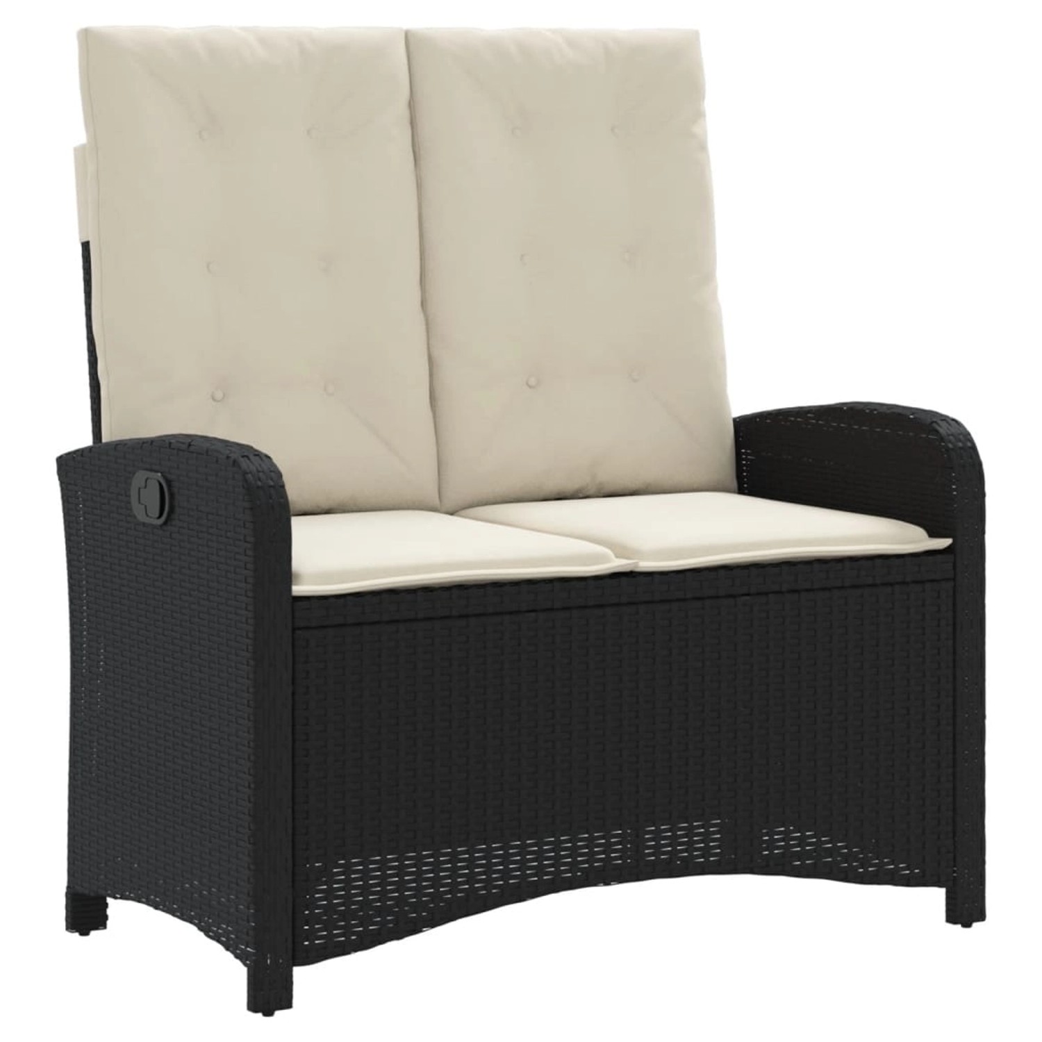 VidaXL Gartenbank  mit Kissen Schwarz Poly Rattan 105 x 59 x 93 cm Verstell günstig online kaufen