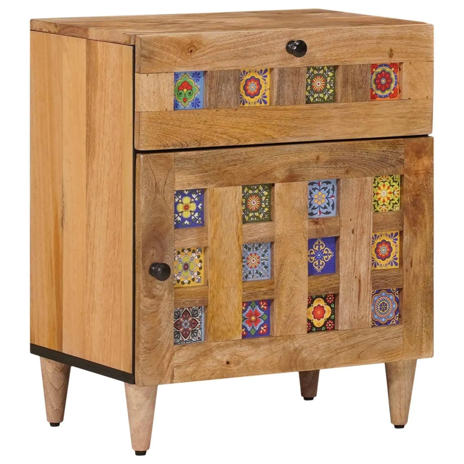 vidaXL Nachttisch Natur 50 x 33 x 60 cm Massivholz Mango 4018268