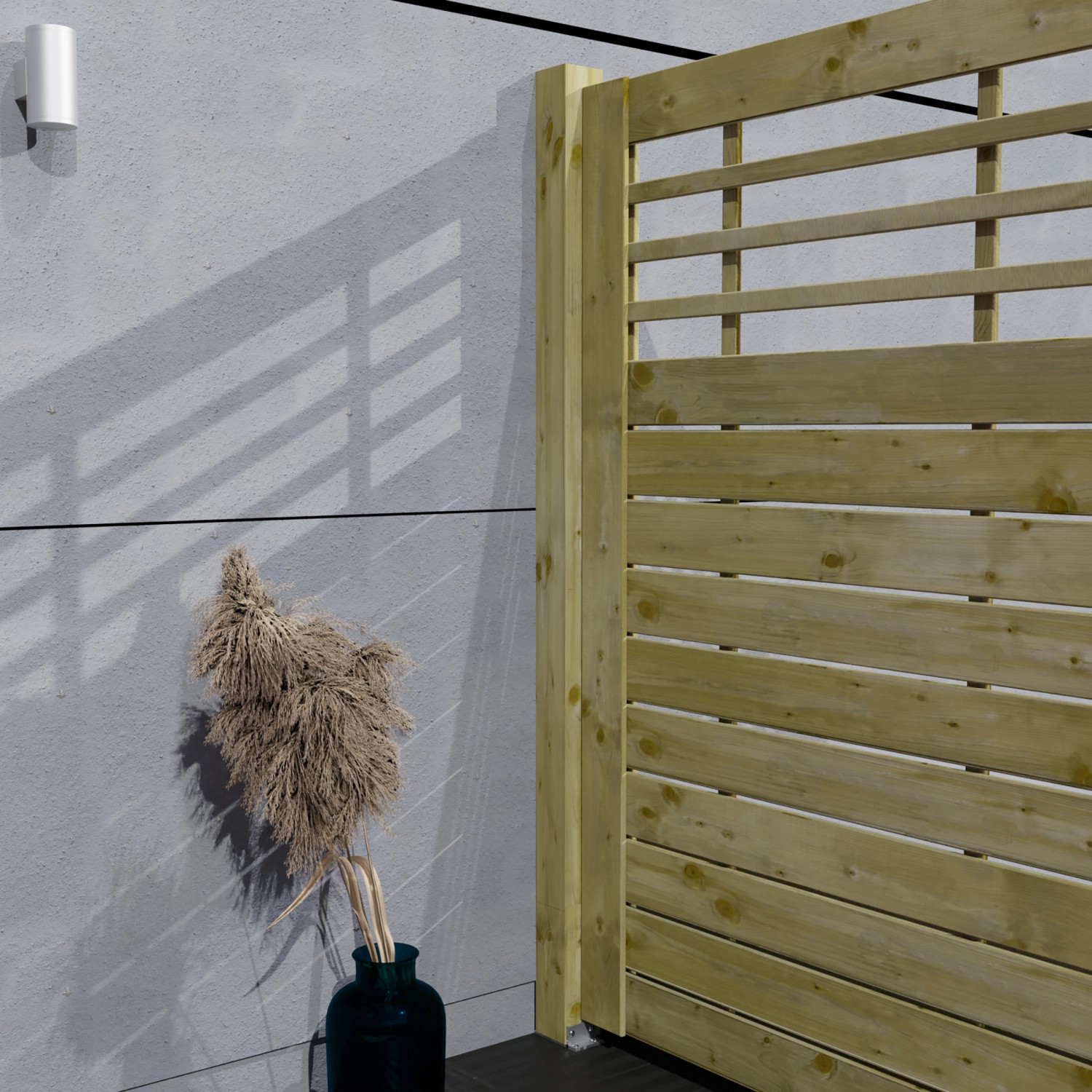 Druckimprägniertes Kantholz 9x9x180 cm für Zaunbau & Sichtschutz im Garten.