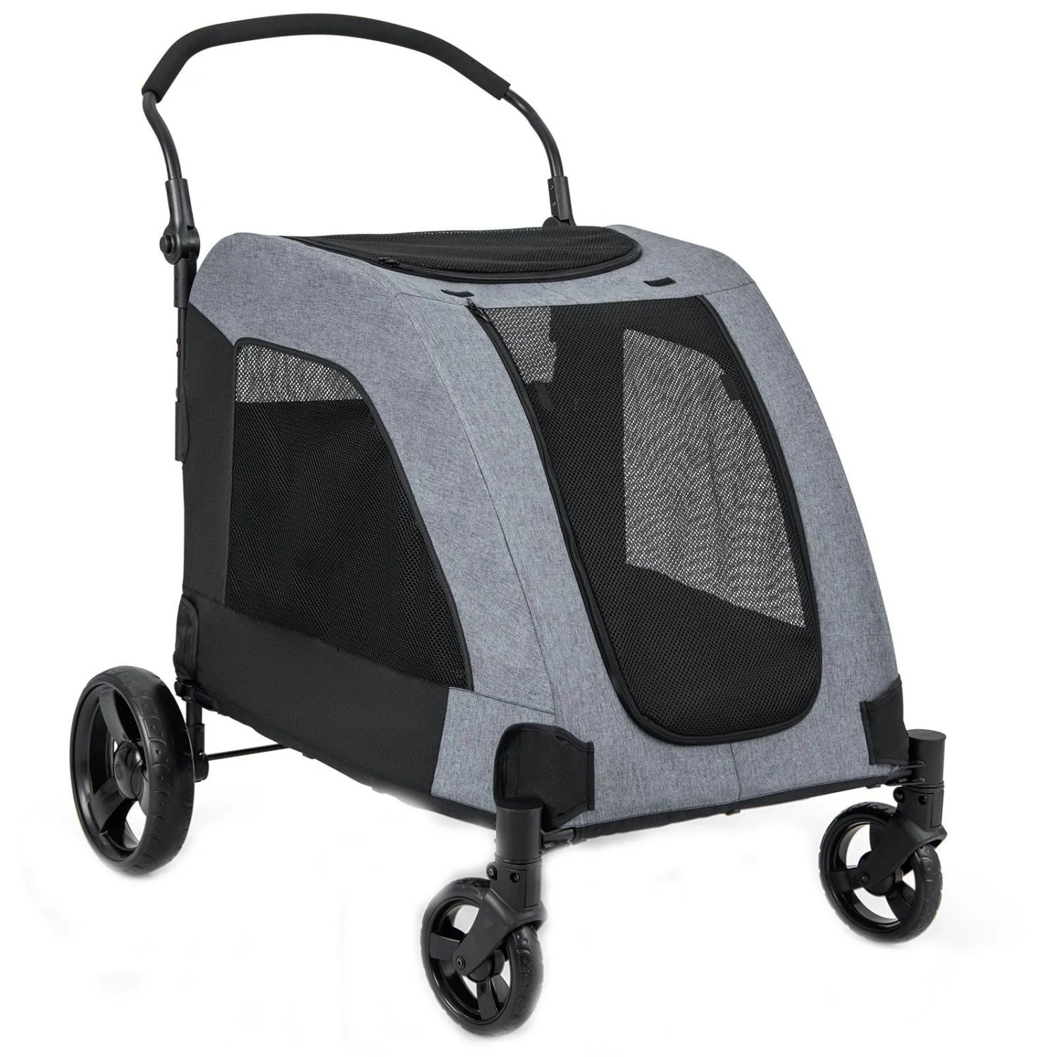 Costway Hundebuggy Klappbar Bis 60 kg Grau 67 x 98 x 121 cm