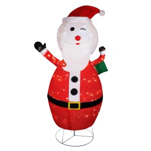 Lex XXXL LED Weihnachtsfigur 180 cm Weihnachtsmann Figur Beleuchtet Weihnachtsdeko Timer