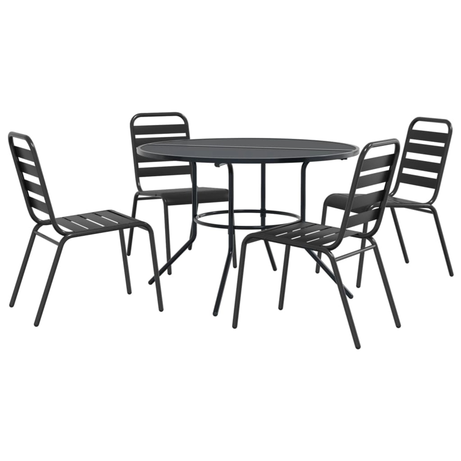 vidaXL Gartenstuhl-Set 5-Tlg Stapelbar Pulverbeschichteter Stahl 3283766 günstig online kaufen