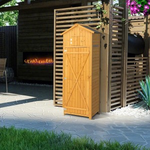 Costway Gartenschrank Holz Gerätehaus Wetterfest Hof Natur