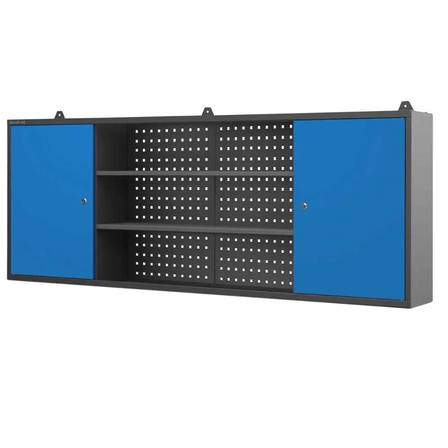 JAN NOWAK Hängeschrank Werkstatt Abschließbar LEO 60 x 160 x 20 cm Anthrazit-Blau