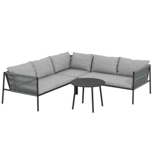 Outsunny Rattan Gartenmöbel Set Stahl  PE-Rattan 116L x 80B x 60,5H cm Dunkelgrau