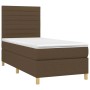 Boxspringbett dunkelbraun (100x200 cm) mit Matratze und Kopfteil.