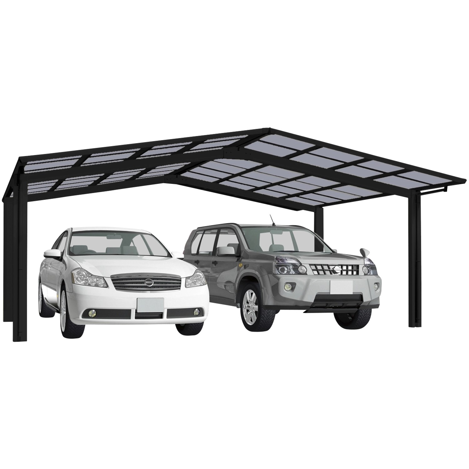 Ximax Alu Doppelcarport Linea Typ 60 Schwarz 546 x 495 cm Sonderfertigung