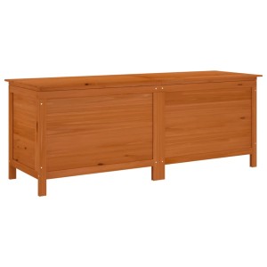 Braune VidaXL Gartentruhe aus Tannenholz, 150x50x56,5 cm, zur Aufbewahrung von Gartenutensilien.