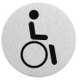 Aluminium Hinweisschild mit Rollstuhlfahrer Piktogramm, selbstklebend.