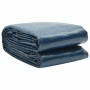 Zusammengefaltete, blau-schwarze Pool Solarplane (549x274 cm) von vidaXL.