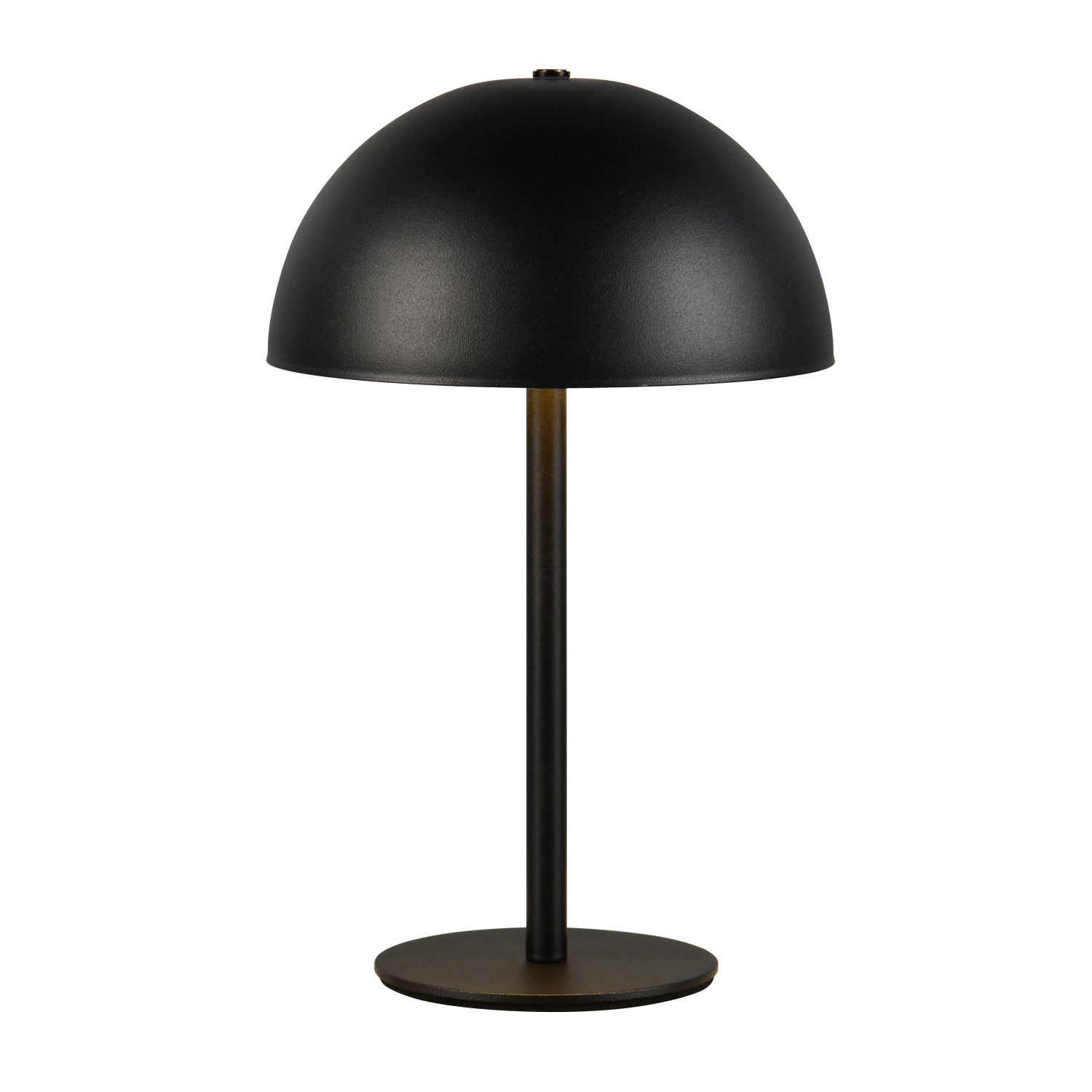 Schwarze Reality LED-Tischleuchte Munoz, dimmbare Akku-Tischlampe im Pilzdesign.