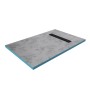 Aurlane befliesbares Showerboard 80x120 mit schwarzem Ablaufkanal für bodengleiche Dusche.