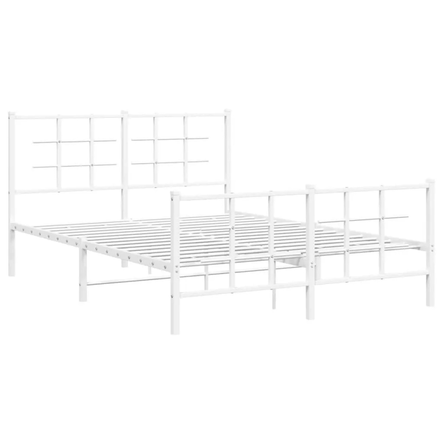 vidaXL Bettgestell mit Kopfteil und Fußteil Metall Weiß 140x190 cm 355628 günstig online kaufen