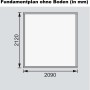 Fundamentplan für Karibu Holz-Gartenhaus Boras, Maße: 209 cm x 213 cm.