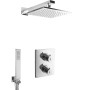 PaulGurkes Unterputz Duschsystem mit Thermostat, bestehend aus Kopf-, Handbrause und Armatur.