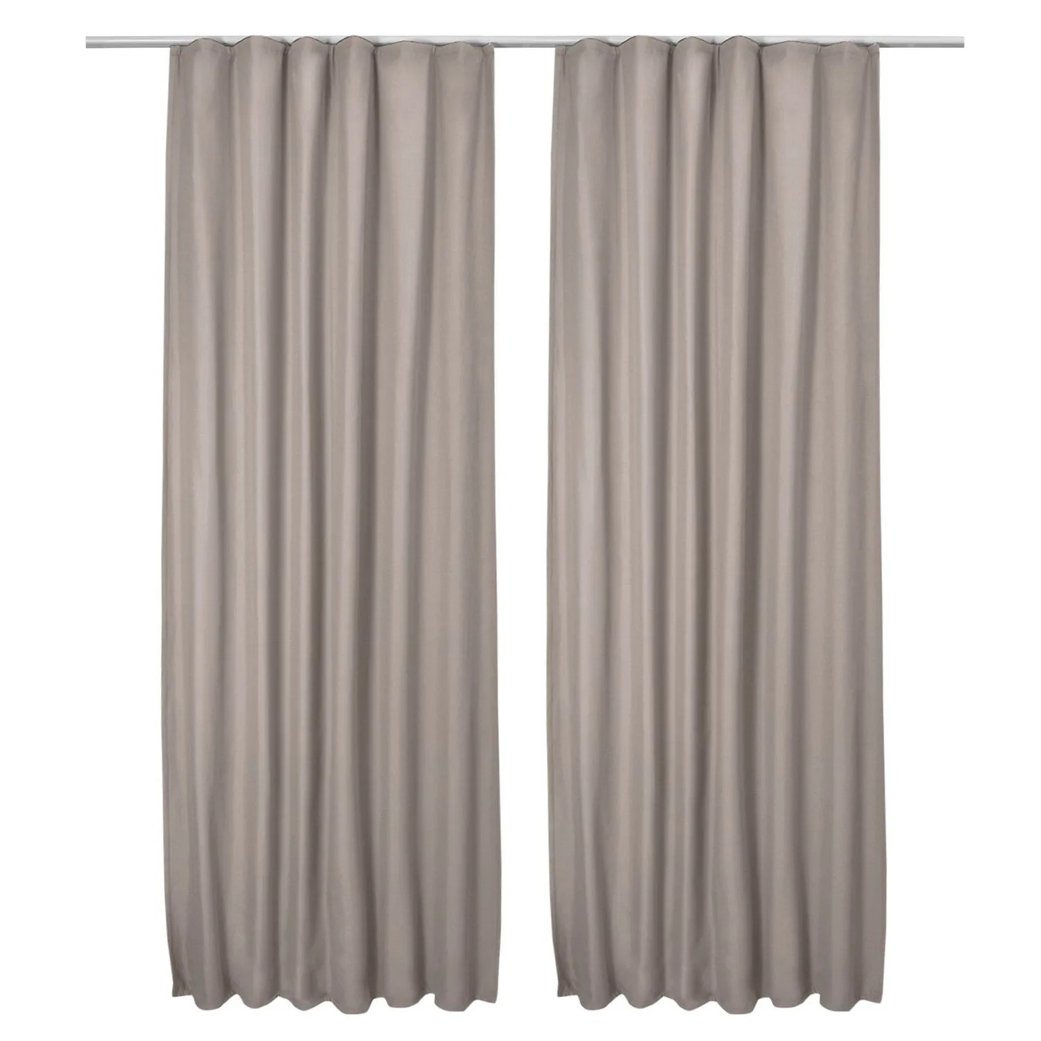 Beautissu Amelie TK Vorhang mit Kräuselband 140x245cm Sand 2tlg