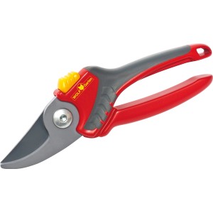 Wolf Gartenschere RR 2500 Comfort Plus, 2-schneidig, rot/grau. Präzise Gartenschere für Äste, Blumen und junges Holz.