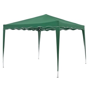 Grüner Juskys Faltpavillon Vivara 3x3 m mit Tragetasche, ideal für Garten und Camping.