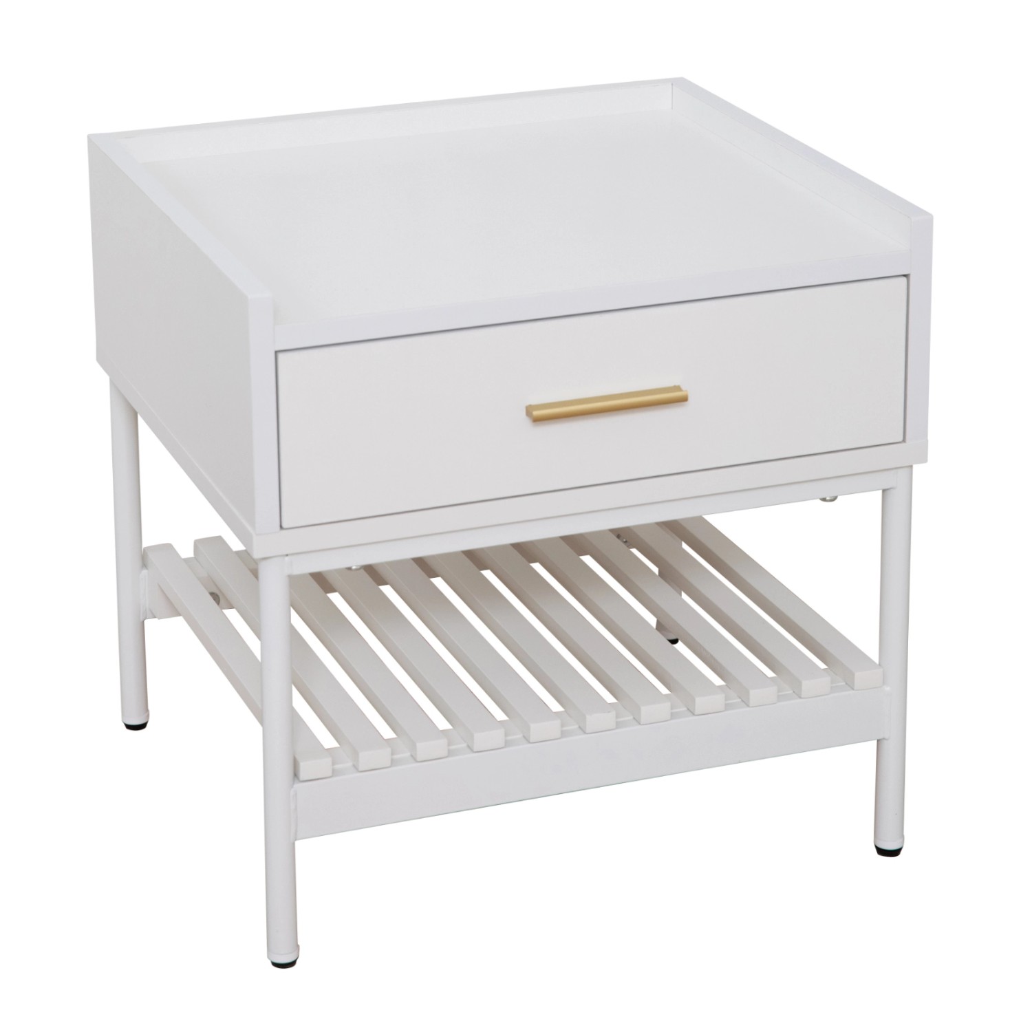 Svita Kore Nachttisch Mit Schublade Nachtschrank Nachtkommode Weiß günstig online kaufen