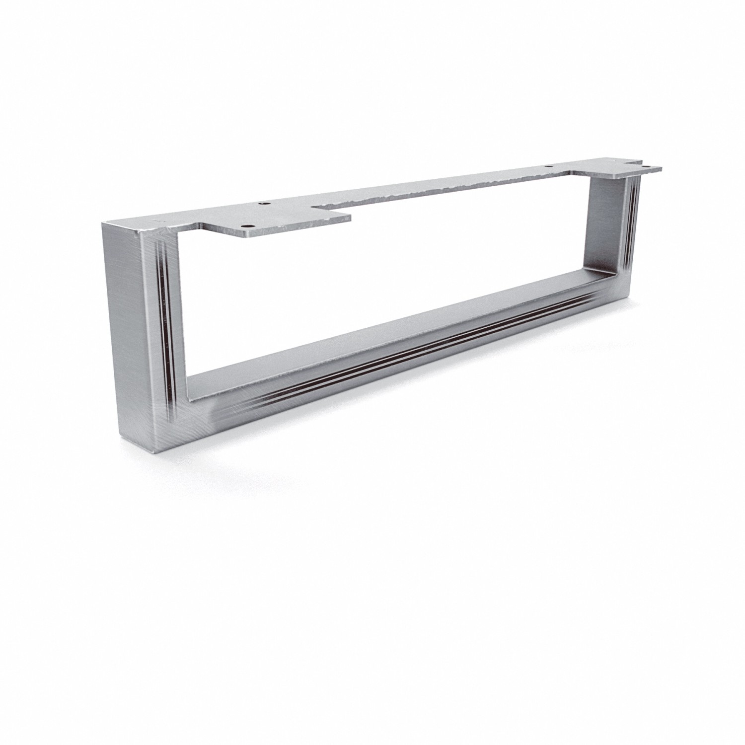 HEVVA Möbelbein GRAZ 10 cm Hoch 40 cm Tief 1 Stück Rohstahl-Klarlack