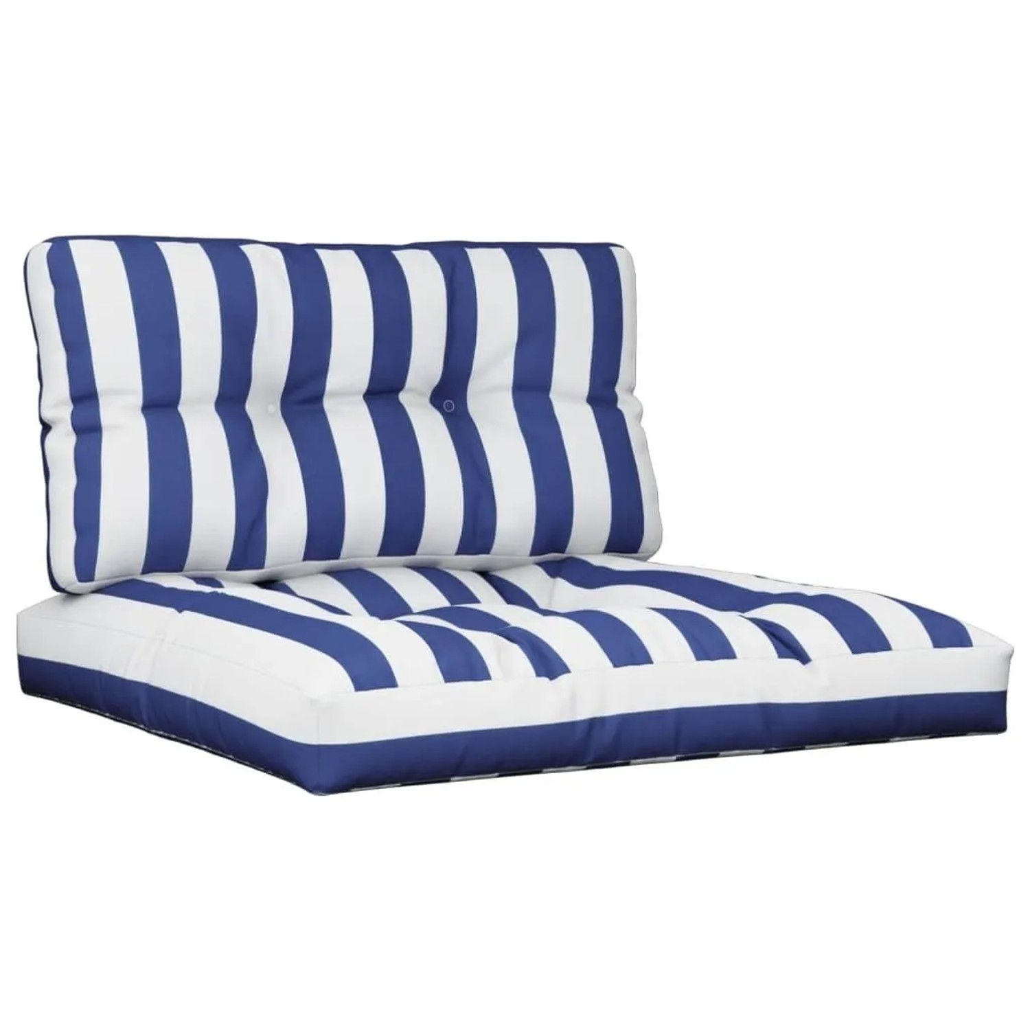 vidaXL Palettenkissen 2-Tlg Blau & Weiß Gestreift Stoff 360726