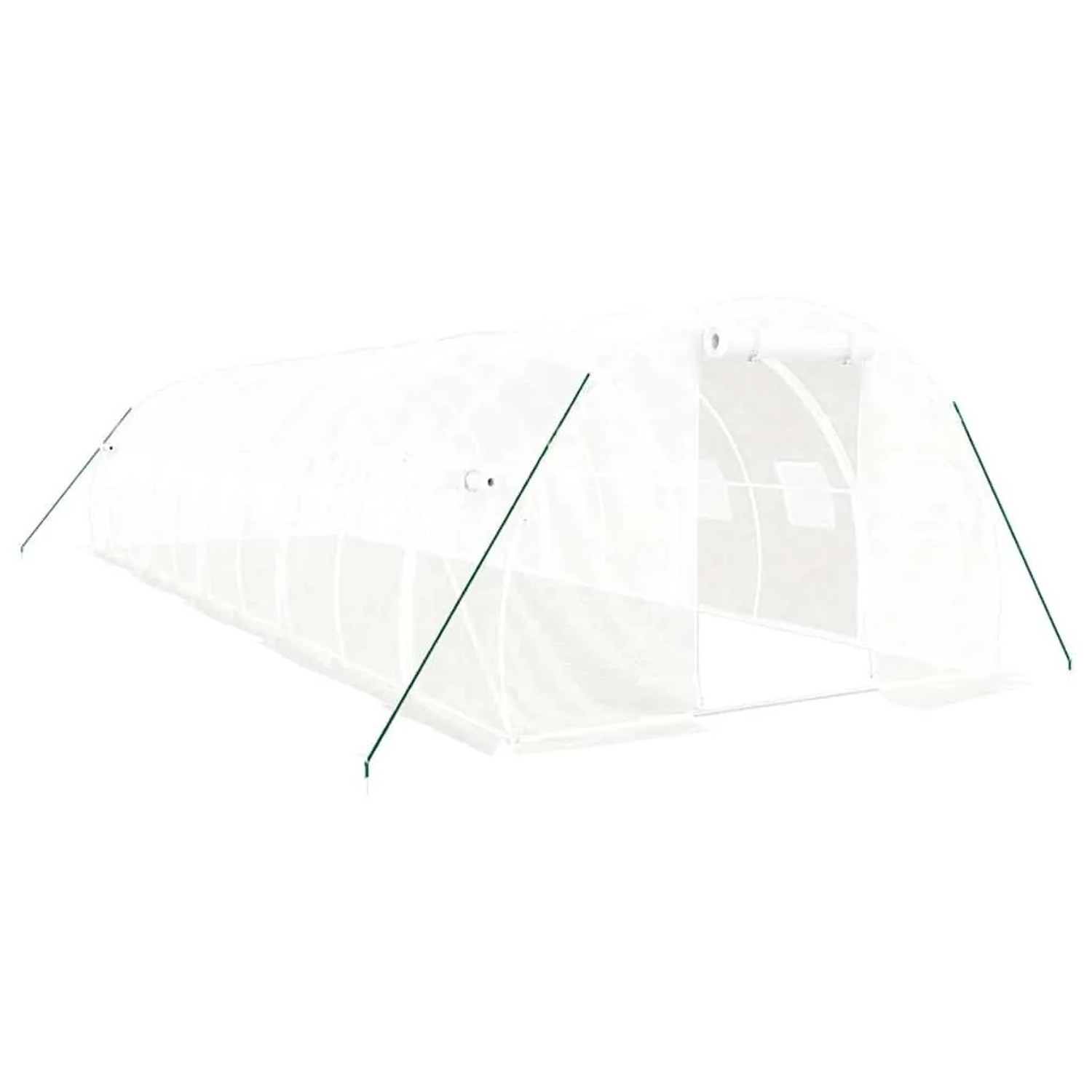 vidaXL Gewächshaus mit Stahlrahmen Weiß 30 m² 10x3x2 m 3188053