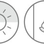 Symbole für Lichtdurchlässigkeit und einfache Montage des Schöner Wohnen Doppelrollos.
