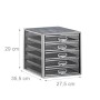Relaxdays Schubladenbox A4 Stahl Silber Rutschfest Beschriftbar 29 cm x 27,5 cm x 35,5 cm 3,8 kg_4