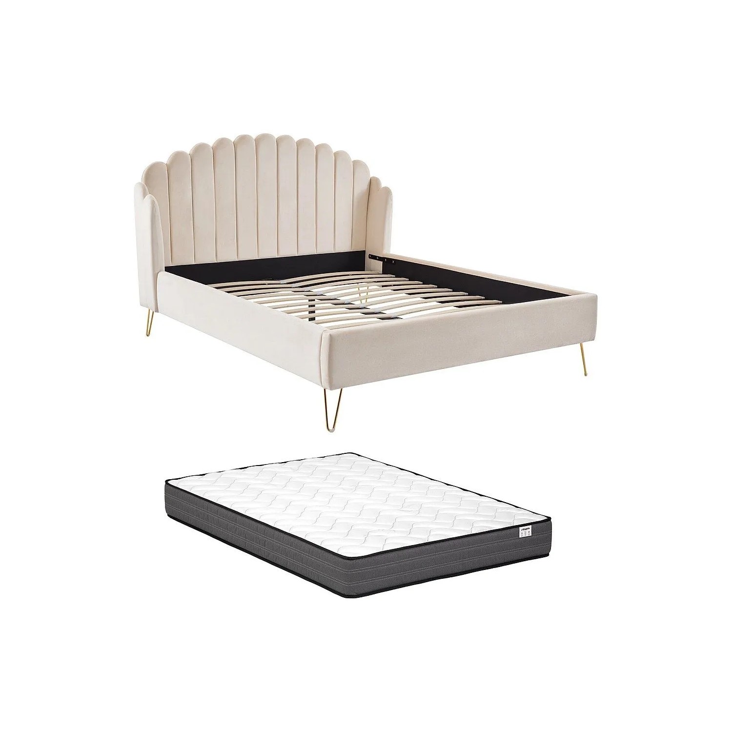 Vente-unique Bettrahmen Sagali Beige 158 cm