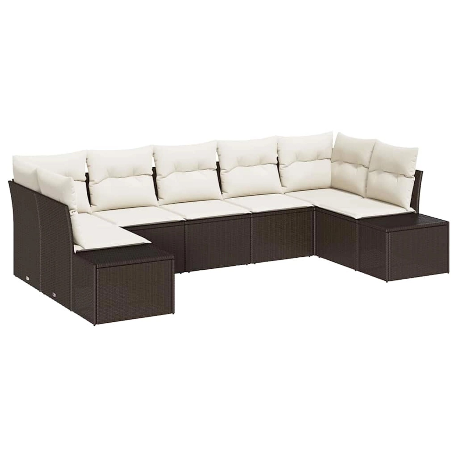 vidaXL Garten-Sofa-Set mit Kissen 7-Tlg Braun Poly Rattan 3347208 günstig online kaufen