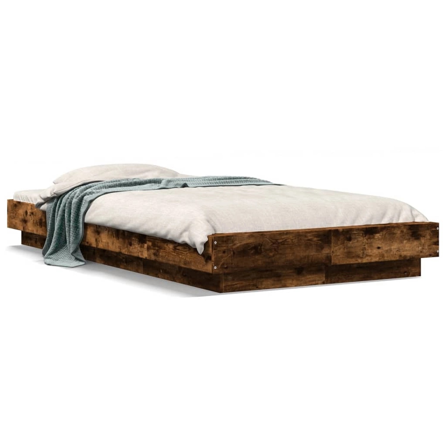 vidaXL Bettgestell Räuchereiche 90x200 cm Holzwerkstoff 3281214 günstig online kaufen