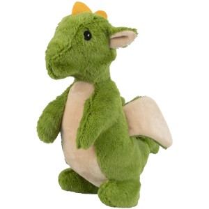 Jollypaw Drache, grünes Hundespielzeug aus Plüsch, 28 cm groß.