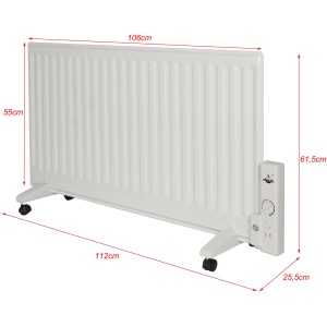 Weißer El Fuego Elektro-Ölradiator 1000 W mit Rollen, Thermostat und Überhitzungsschutz.