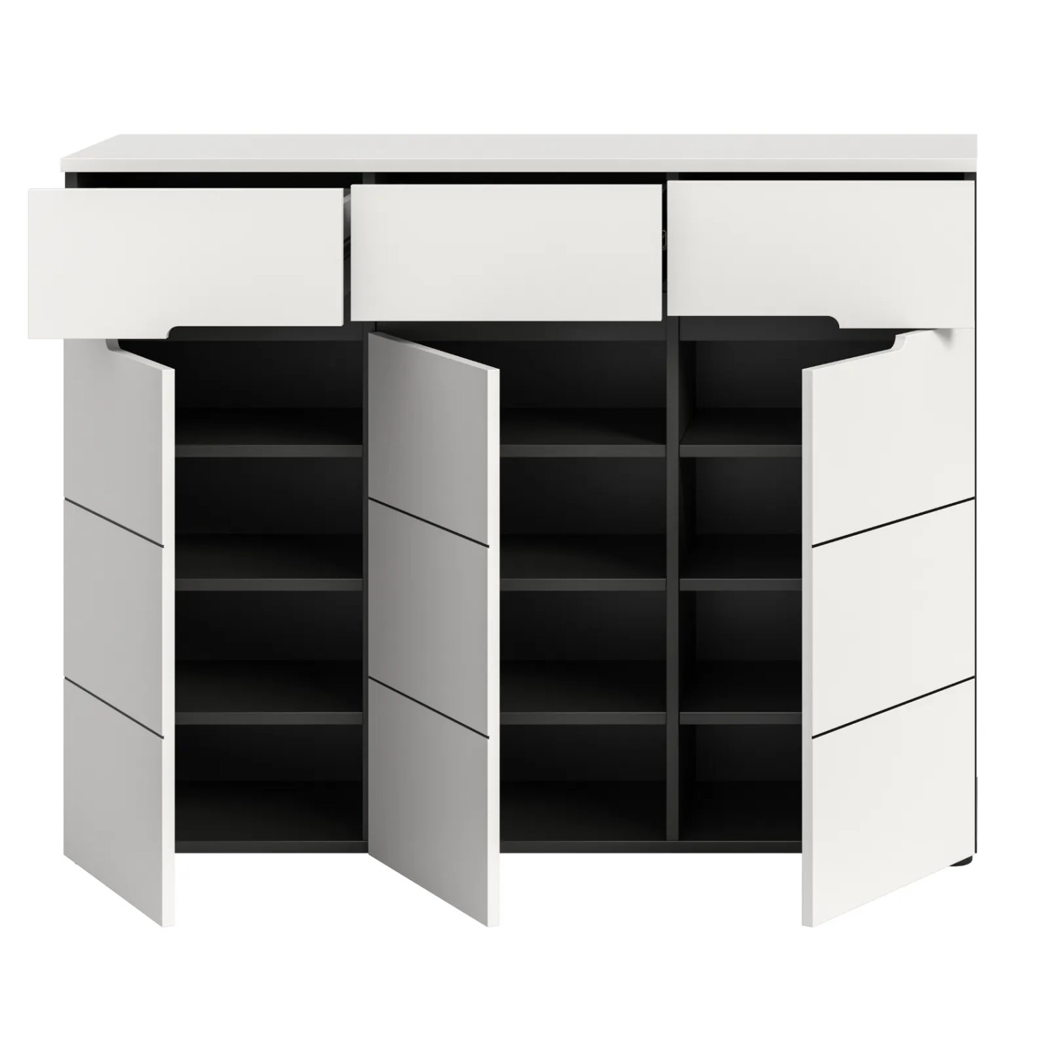 Inn.Furn Schuhkommode in Weiß und Grau 120 cm Cooper_10