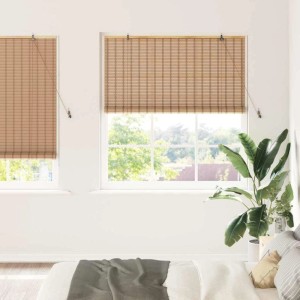 vidaXL Rollo mit Vorhängen Natur 150 x 220 cm Bambus 42006909